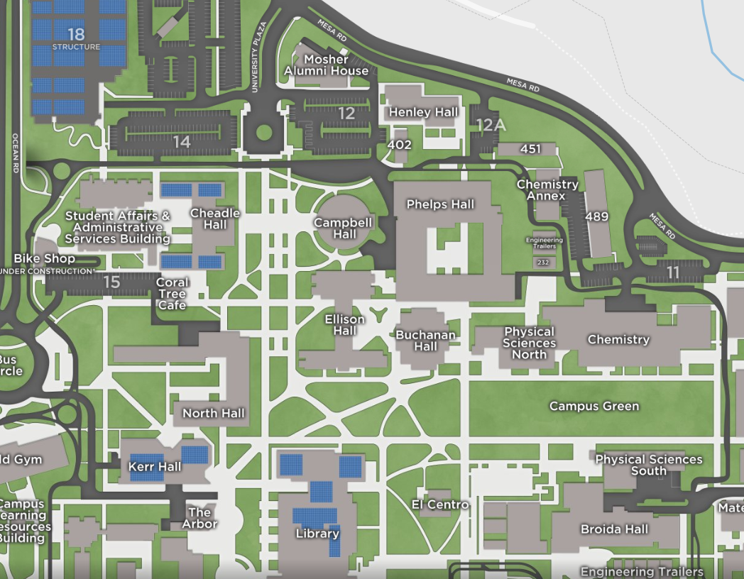 campus map screenshot example for campbell hall